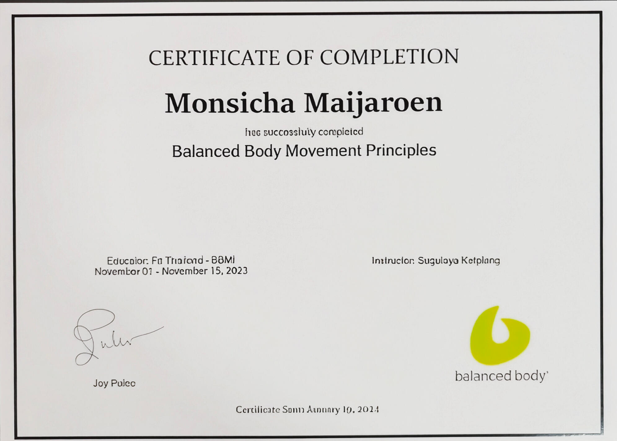 ✔ Balanced Body® Movement Principles หลักการเคลื่อนไหวระดับสากลจาก Balanced Body → ช่วยให้ร่างกายแข็งแรง สมดุล ปลอดการบาดเจ็บ